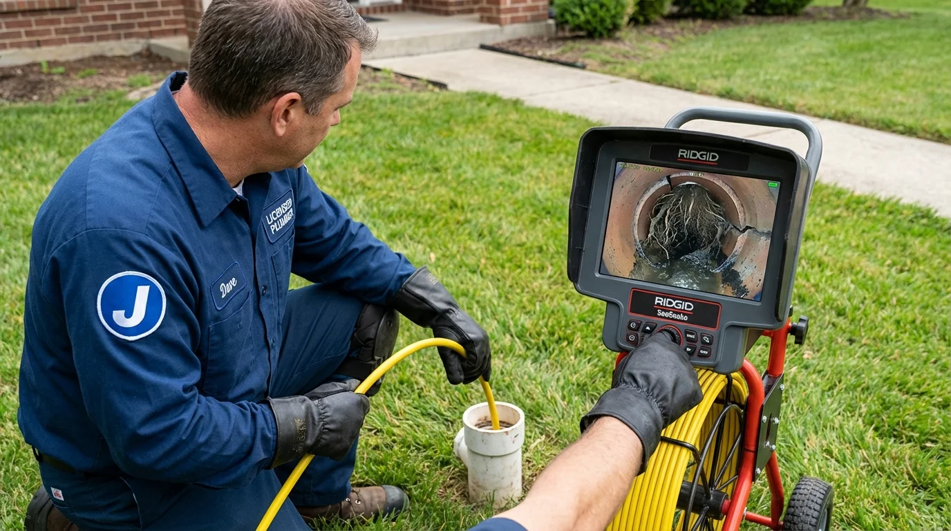 Sewer camera inspection being performed by Johns Plumbing LLC in Plano